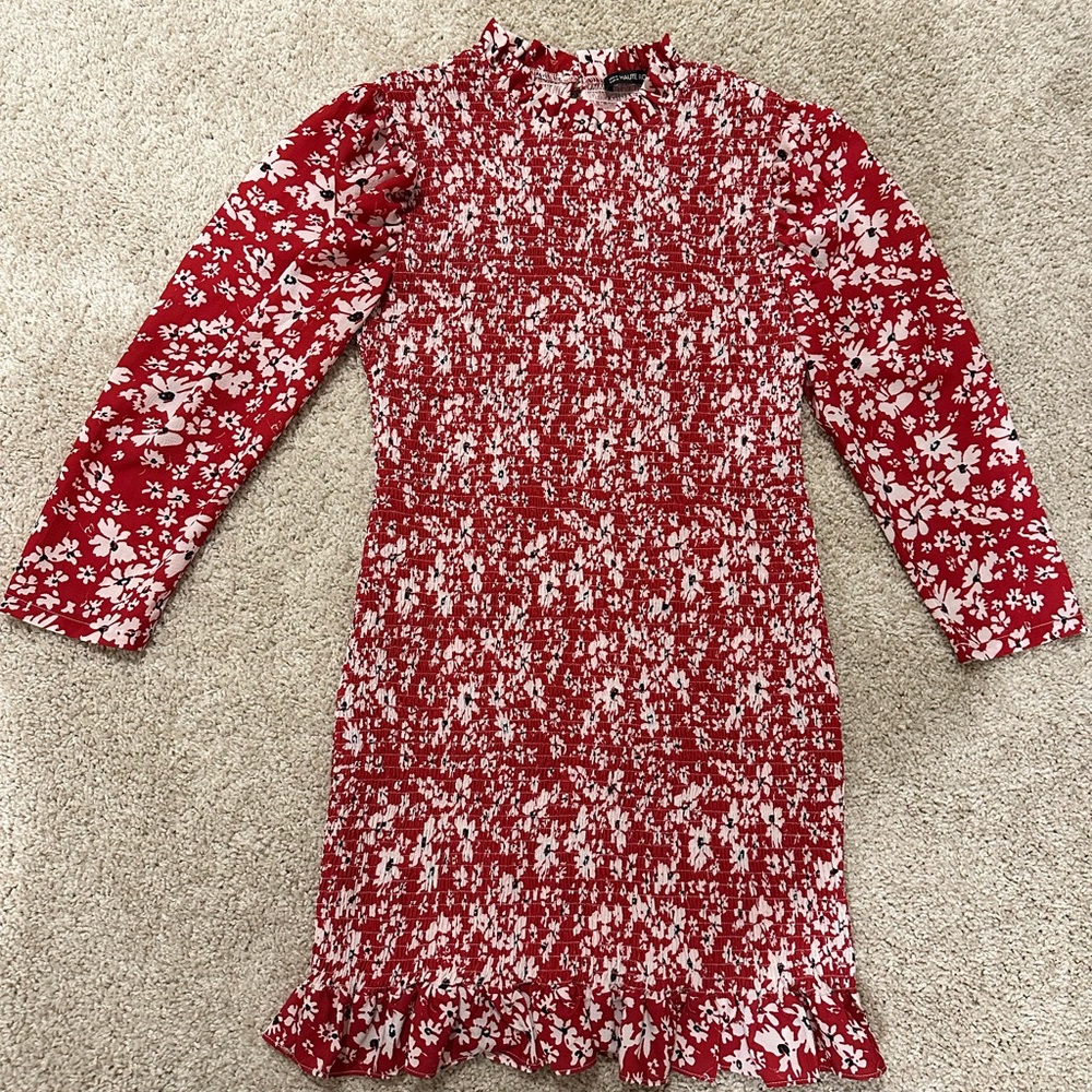 Floral Red Mini Dress